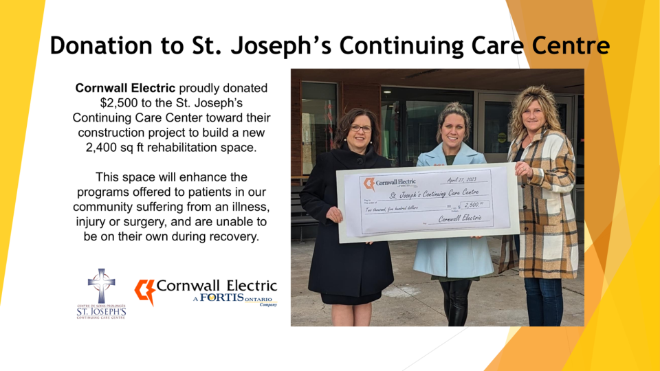 Donation to St. Joseph’s Continuing Care Centre